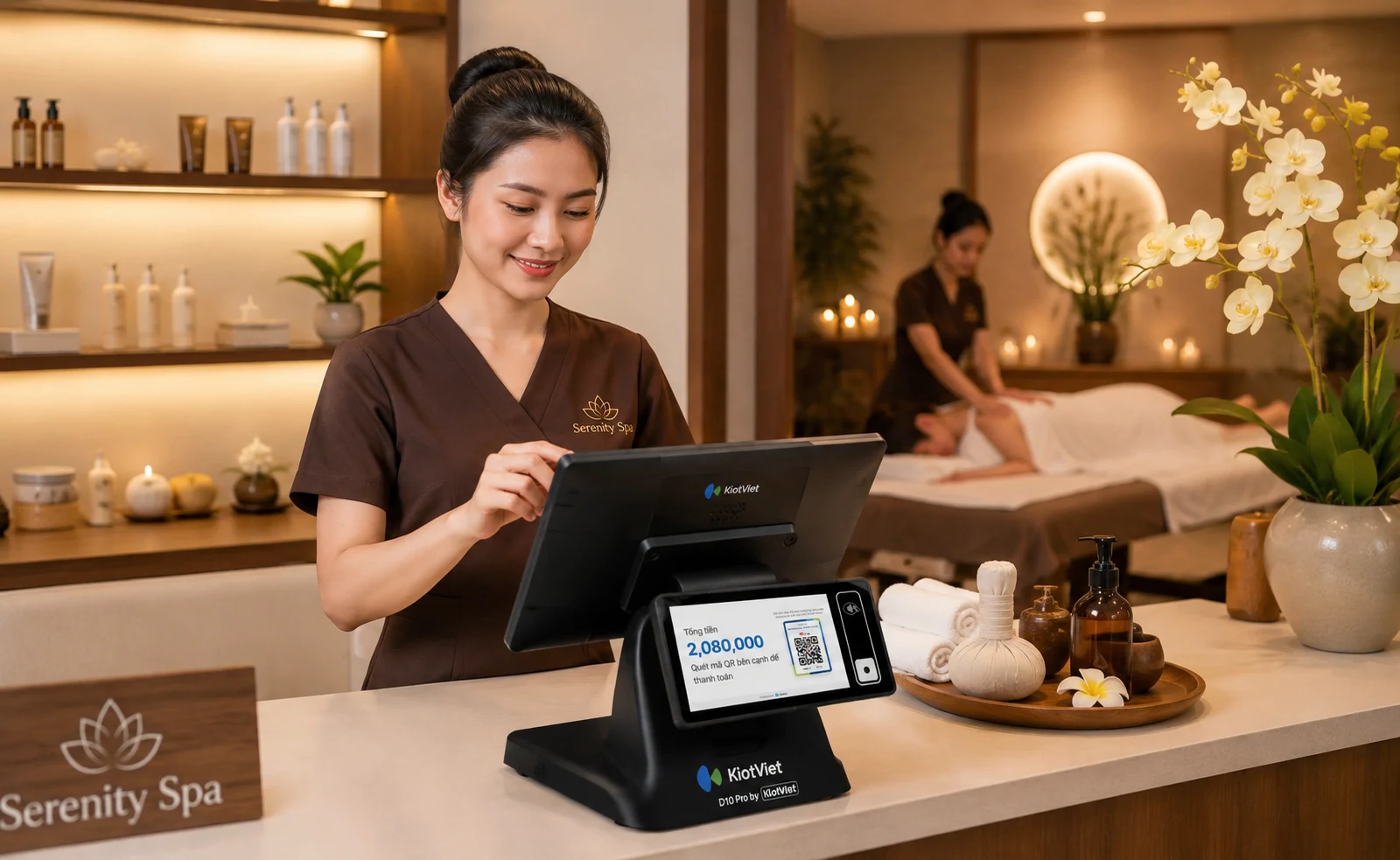 Chủ spa dùng KiotViet quản lý lịch hẹn và liệu trình